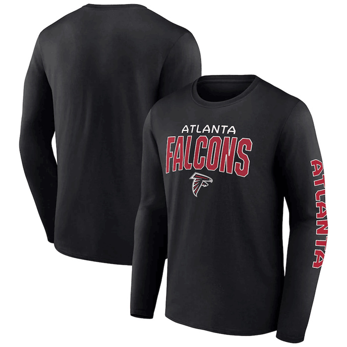 Men's Atlanta Falcons Black Go The Distance Long Sleeve T-Shirt Men's Atlanta Falcons Black Go The Distance Long Sleeve T-Shirt
