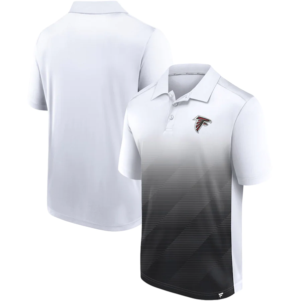 Men's Atlanta Falcons White Black Iconic Parameter Sublimated Polo Men's Atlanta Falcons White Black Iconic Parameter Sublimated Polo