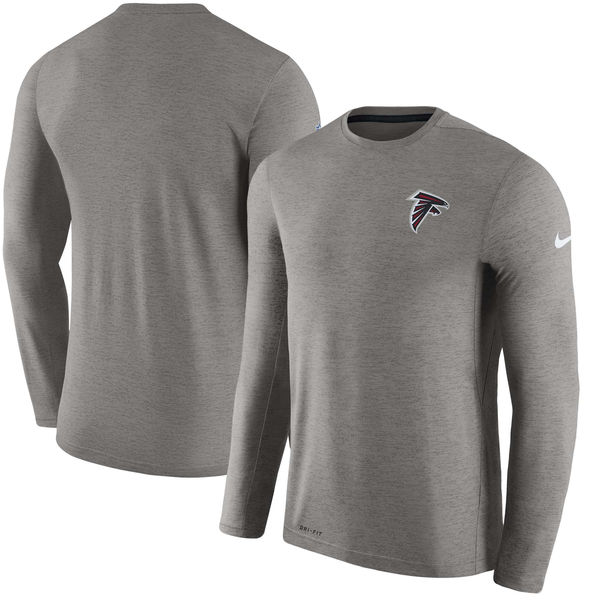 Men's Atlanta Falcons Nike Charcoal Coaches Long Sleeve Performance T-Shirt Men's Atlanta Falcons Nike Charcoal Coaches Long Sleeve Performance T-Shirt