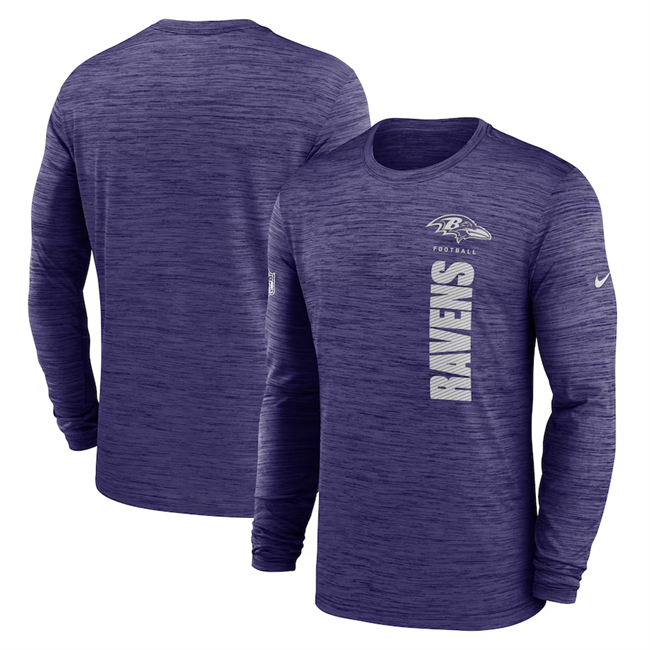 Men's Baltimore Ravens Purple 2024 Sideline Team Velocity Performance Long Sleeve T-Shirt Men's Baltimore Ravens Purple 2024 Sideline Team Velocity Performance Long Sleeve T-Shirt