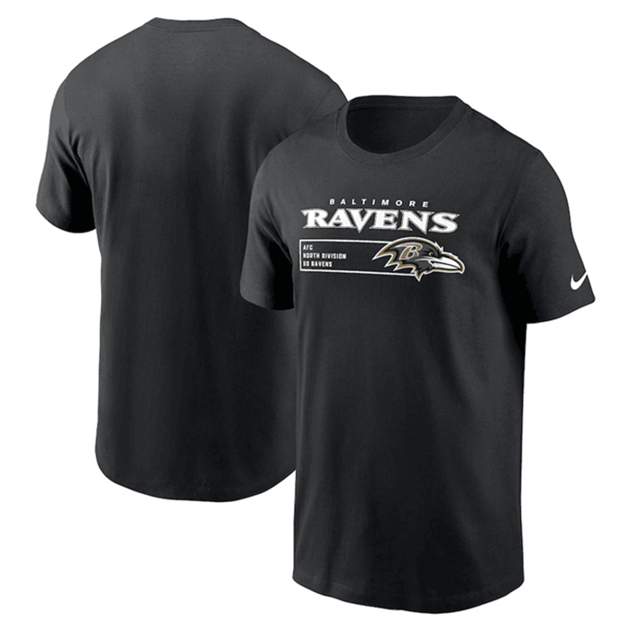 Men's Baltimore Ravens Black Division Essential T-Shirt Men's Baltimore Ravens Black Division Essential T-Shirt