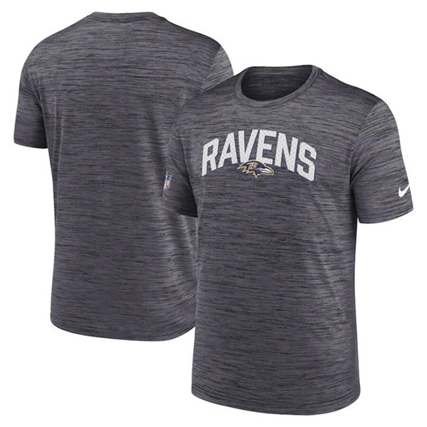 Men's Baltimore Ravens Black Sideline Velocity Stack Performance T-Shirt Men's Baltimore Ravens Black Sideline Velocity Stack Performance T-Shirt