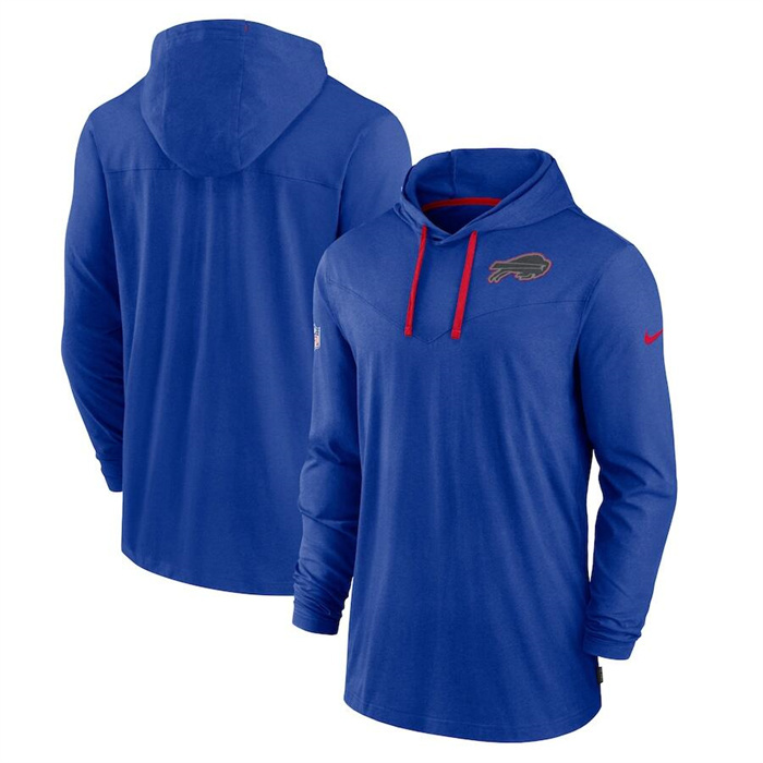 Men's Buffalo Bills Royal Sideline Pop Performance Pullover Long Sleeve Hoodie T-Shirt Men's Buffalo Bills Royal Sideline Pop Performance Pullover Long Sleeve Hoodie T-Shirt