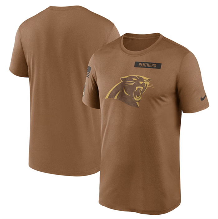 Men's Carolina Panthers 2023 Brown Salute To Service Legend Performance T-Shirt Men's Carolina Panthers 2023 Brown Salute To Service Legend Performance T-Shirt