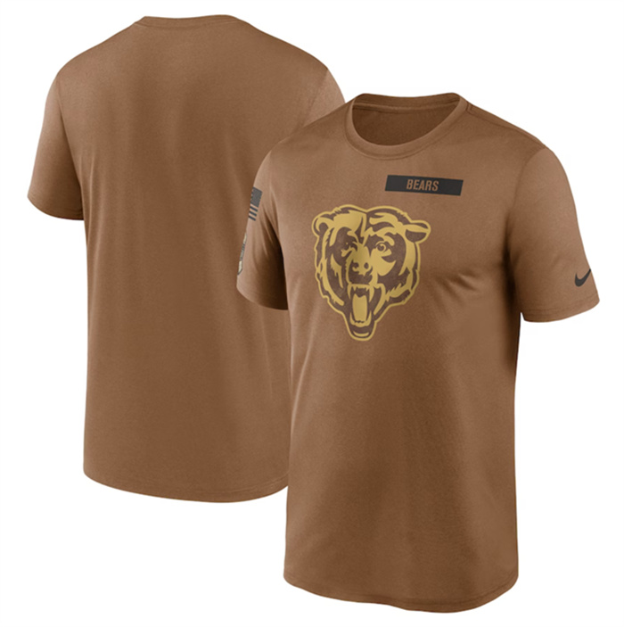 Men's Chicago Bears 2023 Brown Salute To Service Legend Performance T-Shirt Men's Chicago Bears 2023 Brown Salute To Service Legend Performance T-Shirt