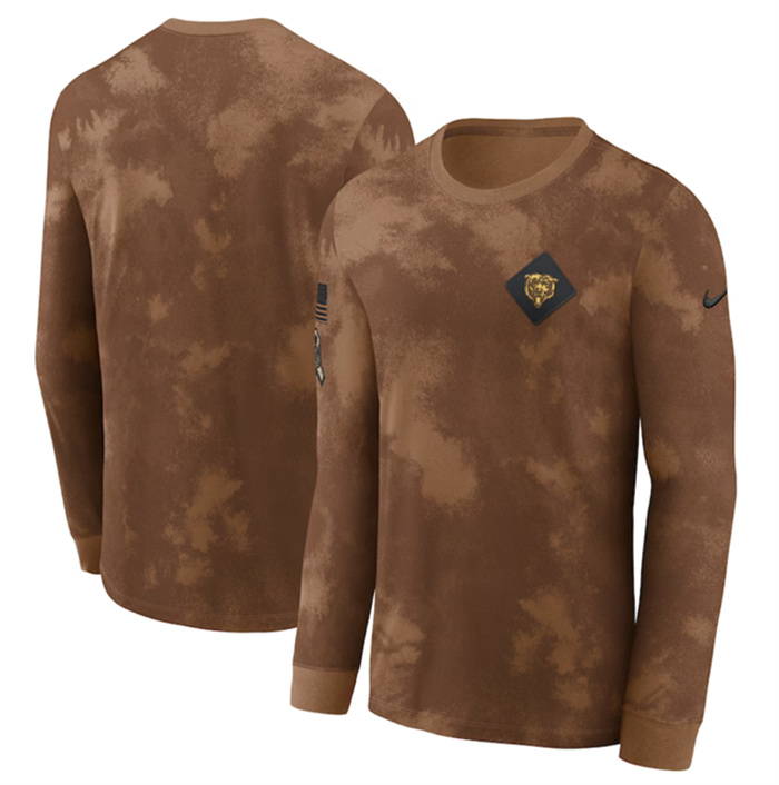 Men's Chicago Bears Brown 2023 Salute To Service Long Sleeve T-Shirt Men's Chicago Bears Brown 2023 Salute To Service Long Sleeve T-Shirt