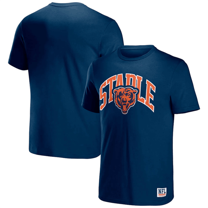 Men's Chicago Bears X Staple Navy Logo Lockup T-Shirt Men's Chicago Bears X Staple Navy Logo Lockup T-Shirt
