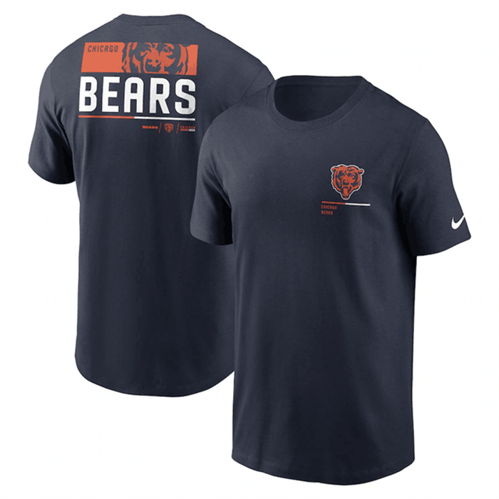 Men's Chicago Bears Navy Team Incline T-Shirt Men's Chicago Bears Navy Team Incline T-Shirt