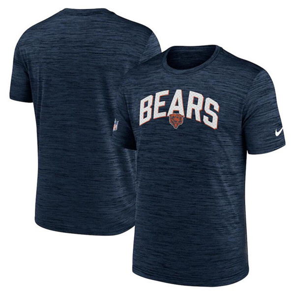 Men's Chicago Bears Navy On-Field Sideline Velocity T-Shirt Men's Chicago Bears Navy On-Field Sideline Velocity T-Shirt