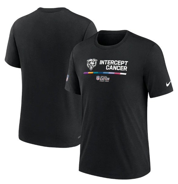 Men's Chicago Bears 2022 Black Crucial Catch Performance T-Shirt Men's Chicago Bears 2022 Black Crucial Catch Performance T-Shirt