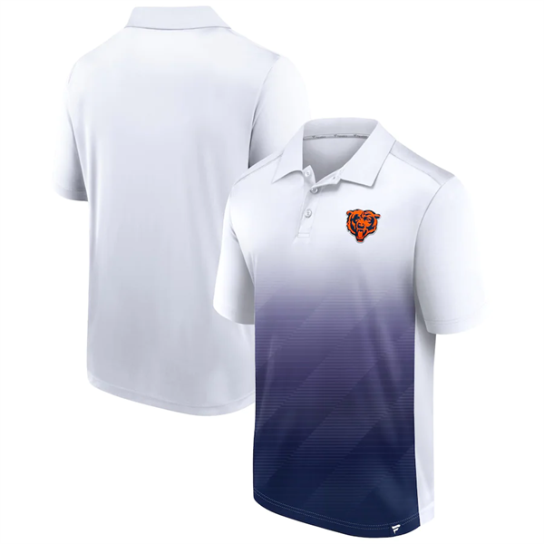 Men's Chicago Bears White Navy Iconic Parameter Sublimated Polo Men's Chicago Bears White Navy Iconic Parameter Sublimated Polo