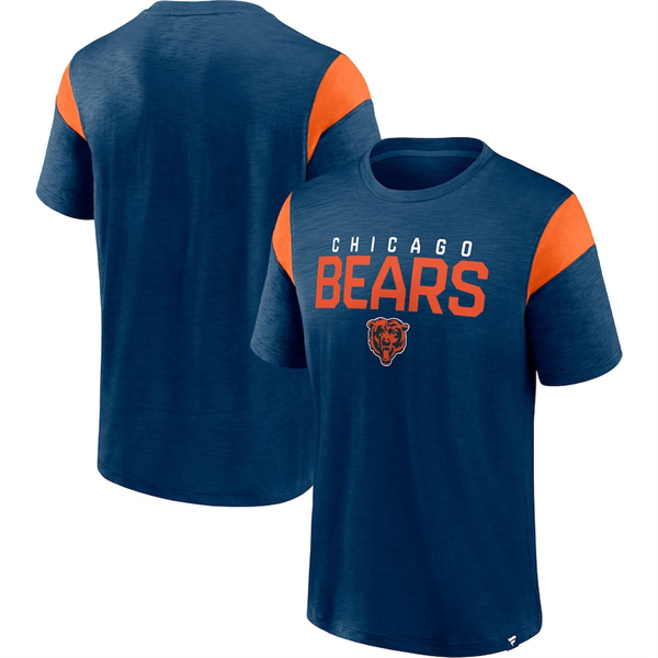 Men's Chicago Bears Navy Orange Home Stretch Team T-Shirt Men's Chicago Bears Navy Orange Home Stretch Team T-Shirt
