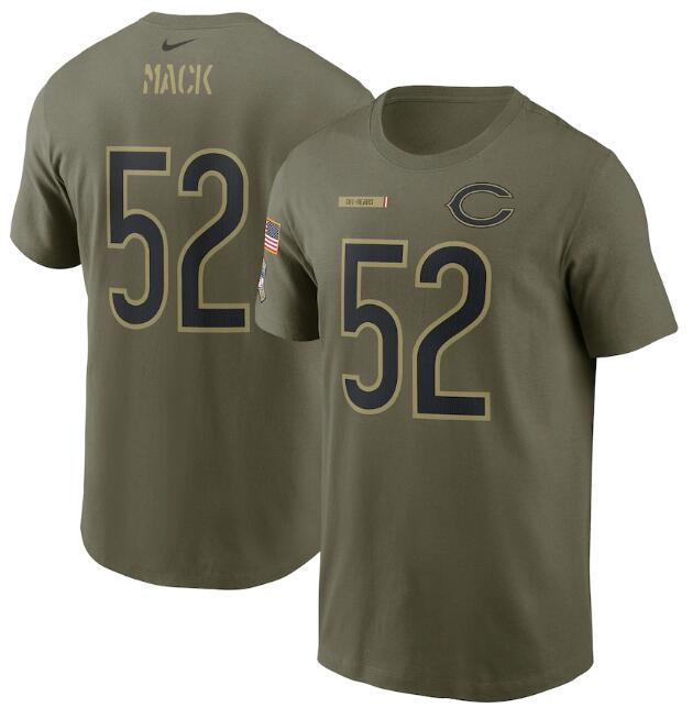 Men's Chicago Bears #52 Khalil Mack 2021 Olive Salute To Service Legend Performance T-Shirt Men's Chicago Bears #52 Khalil Mack 2021 Olive Salute To Service Legend Performance T-Shirt
