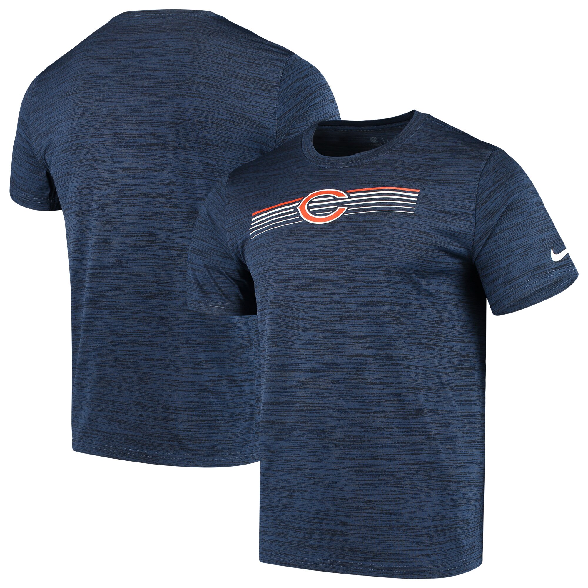 Chicago Bears Nike Sideline Velocity Performance T-Shirts Heathered Navy Chicago Bears Nike Sideline Velocity Performance T-Shirts Heathered Navy