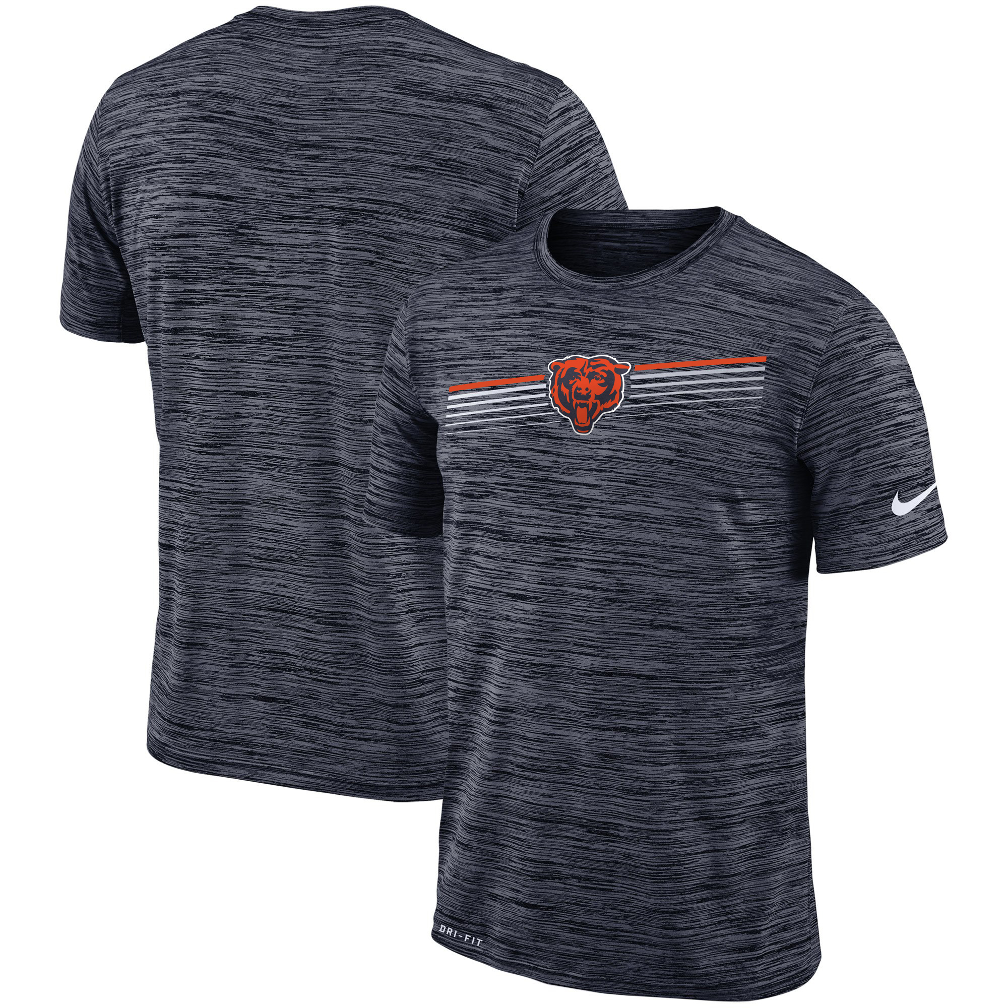 Chicago Bears Nike Sideline Velocity Performance T-Shirt Heathered Gray Chicago Bears Nike Sideline Velocity Performance T-Shirt Heathered Gray