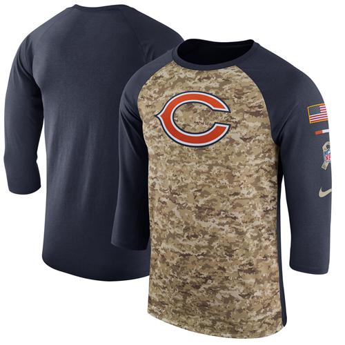 Men's Chicago Bears Nike Camo Navy Salute to Service Sideline Legend Performance Three-Quarter Sleeve T-Shirt Men's Chicago Bears Nike Camo Navy Salute to Service Sideline Legend Performance Three-Quarter Sleeve T-Shirt
