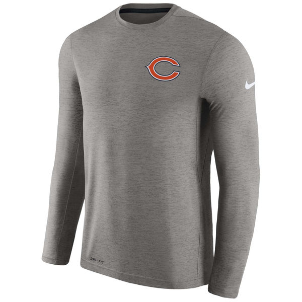 Men's Chicago Bears Nike Charcoal Coaches Long Sleeve Performance T-Shirt Men's Chicago Bears Nike Charcoal Coaches Long Sleeve Performance T-Shirt