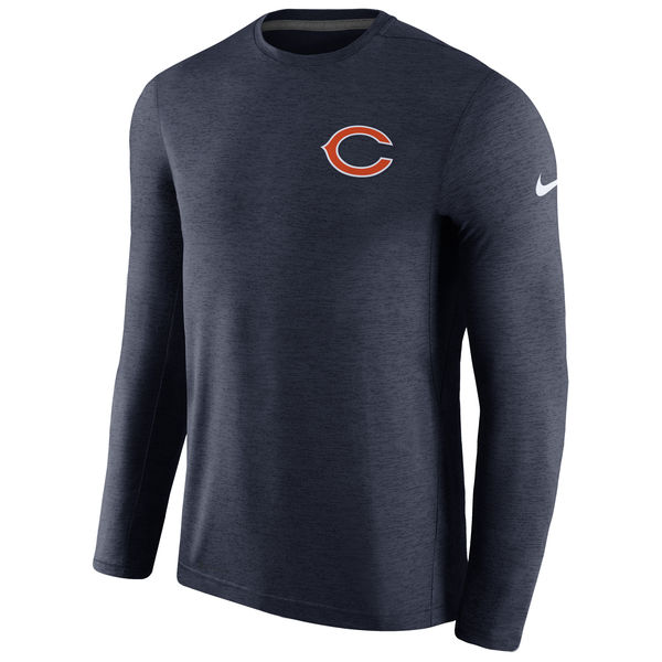 Men's Chicago Bears Nike Navy Coaches Long Sleeve Performance T-Shirt Men's Chicago Bears Nike Navy Coaches Long Sleeve Performance T-Shirt