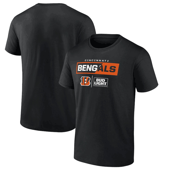 Men's Cincinnati Bengals Black X Bud Light T-Shirt Men's Cincinnati Bengals Black X Bud Light T-Shirt