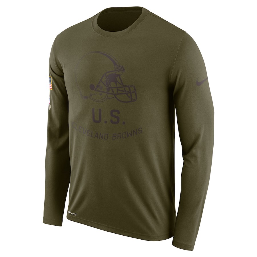 Cleveland Browns Nike Salute To Service Sideline Legend Performance Long Sleeve T-Shirt Olive Cleveland Browns Nike Salute To Service Sideline Legend Performance Long Sleeve T-Shirt Olive
