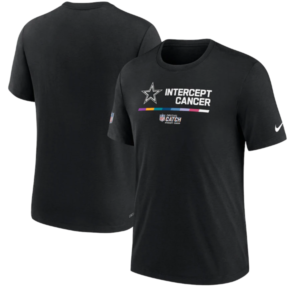 Men's Dallas Cowboys 2022 Black Crucial Catch Performance T-Shirt Men's Dallas Cowboys 2022 Black Crucial Catch Performance T-Shirt
