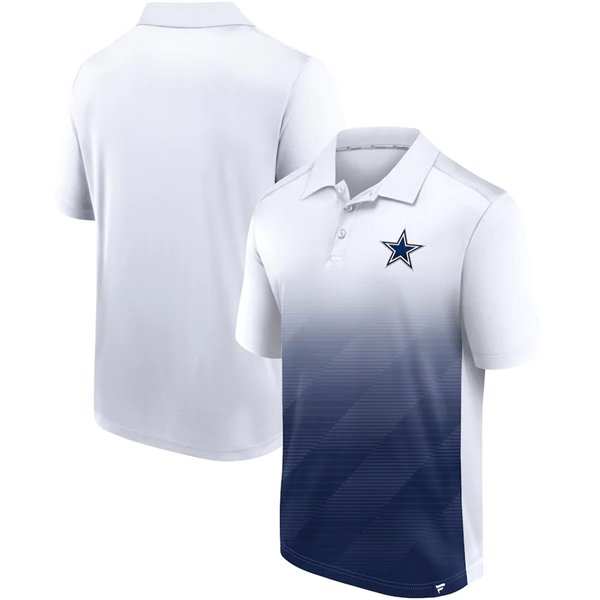 Men's Dallas Cowboys White Navy Iconic Parameter Sublimated Polo Men's Dallas Cowboys White Navy Iconic Parameter Sublimated Polo