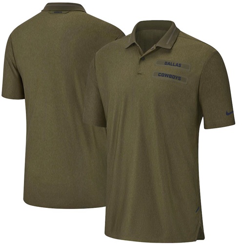 Men's Dallas Cowboys Salute to Service Sideline Polo Olive Men's Dallas Cowboys Salute to Service Sideline Polo Olive