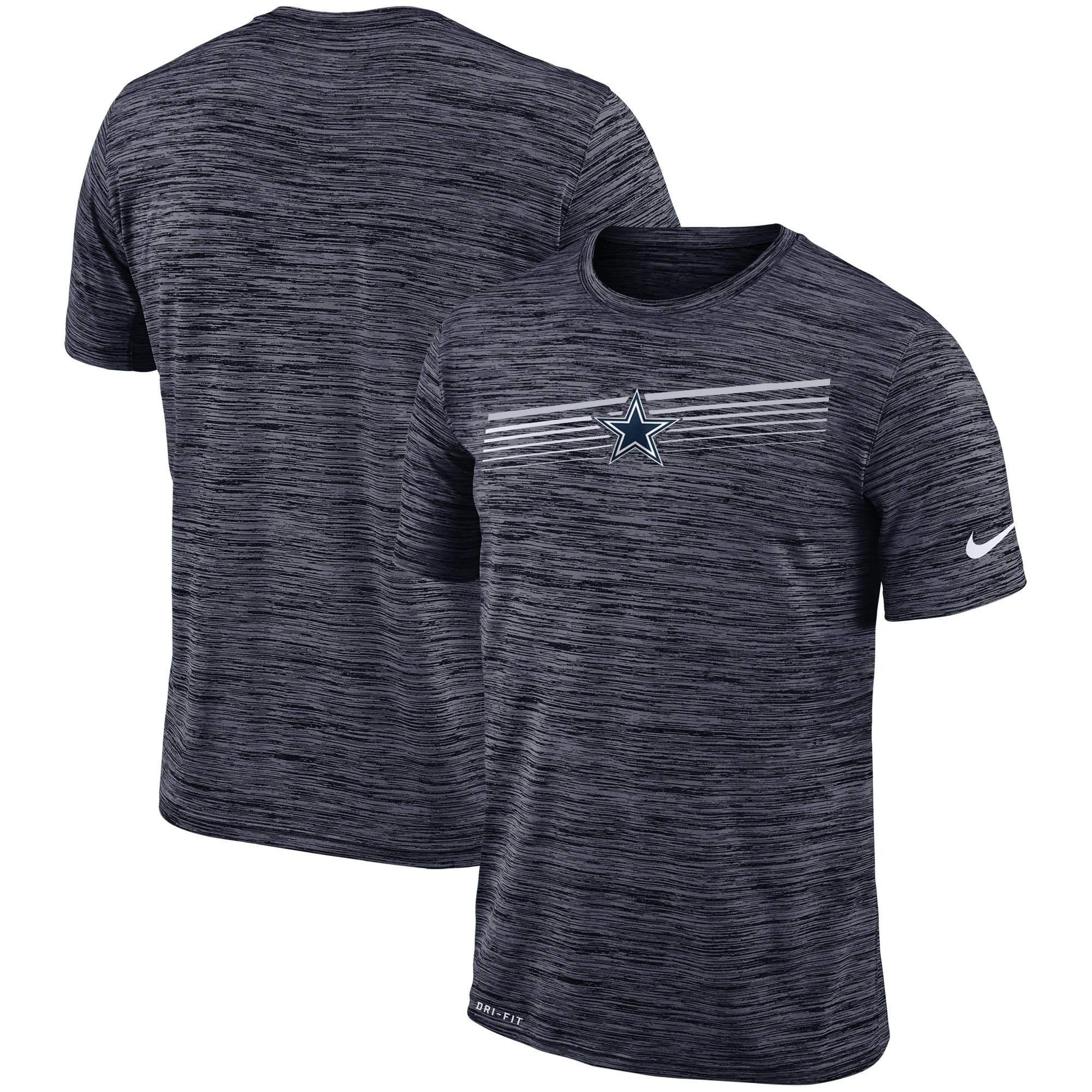 Dallas Cowboys Nike Sideline Velocity Performance T-Shirt Heathered Navy Dallas Cowboys Nike Sideline Velocity Performance T-Shirt Heathered Navy