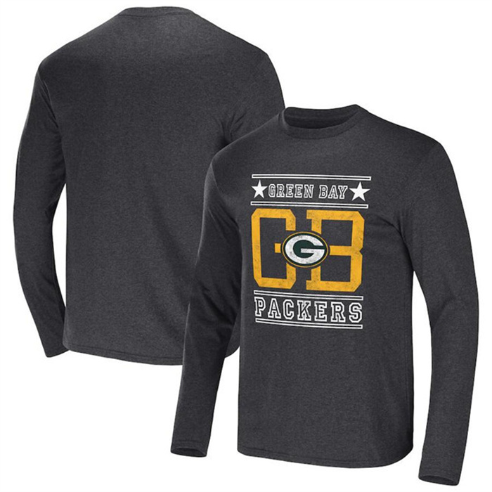 Men's Green Bay Packers Heathered Charcoal X Darius Rucker Collection Long Sleeve T-Shirt Men's Green Bay Packers Heathered Charcoal X Darius Rucker Collection Long Sleeve T-Shirt