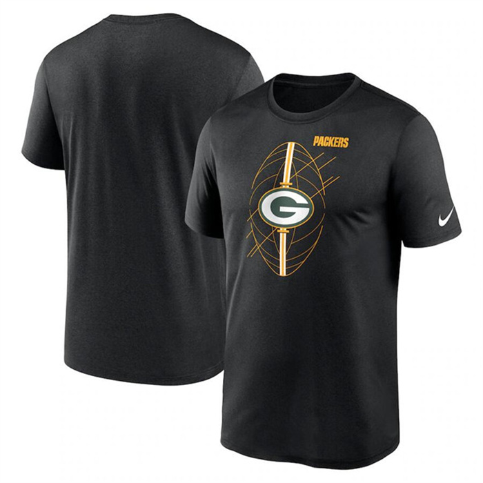 Men's Green Bay Packers Black Legend Icon Performance T-Shirt Men's Green Bay Packers Black Legend Icon Performance T-Shirt