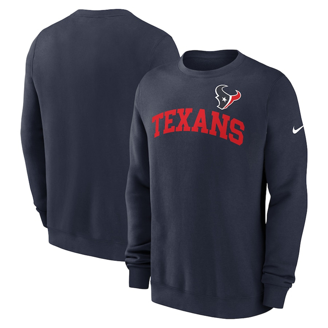 Men's Houston Texans Navy Club Pullover Sweatshirt Men's Houston Texans Navy Club Pullover Sweatshirt