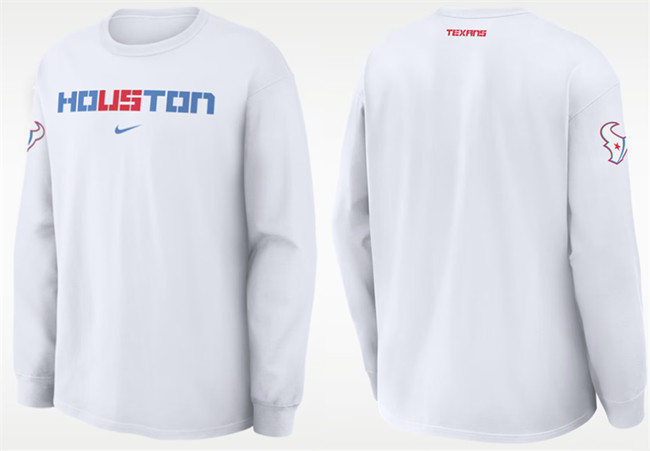 Men's Houston Texans White 2026 Rivalries Collection Long-Sleeve T-Shirt