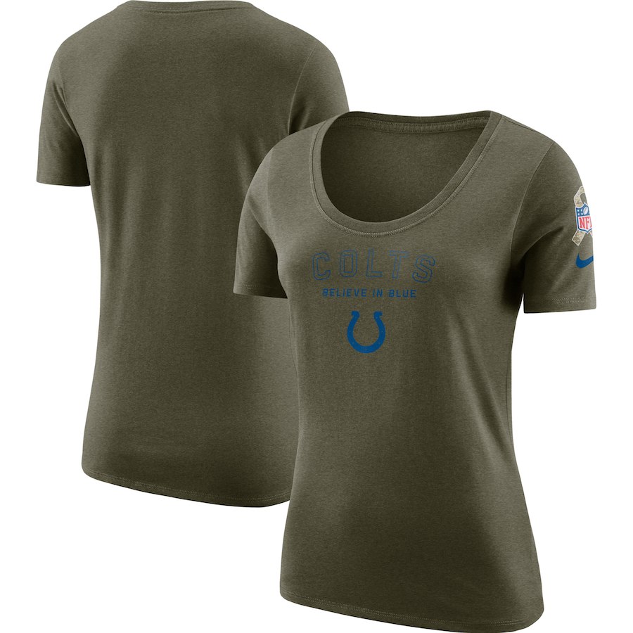 Indianapolis Colts Nike Women's Salute To Service Legend Scoop Neck T-Shirt Olive Indianapolis Colts Nike Women's Salute To Service Legend Scoop Neck T-Shirt Olive