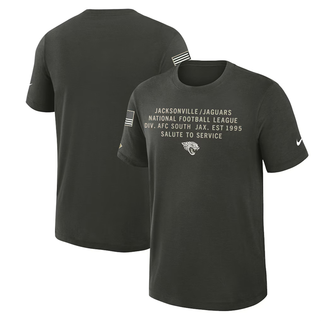 Men's Jacksonville Jaguars Dark Green 2025 Salute to Service Sideline Slub Dri-FIT T-Shirt Men's Jacksonville Jaguars Dark Green 2025 Salute to Service Sideline Slub Dri-FIT T-Shirt