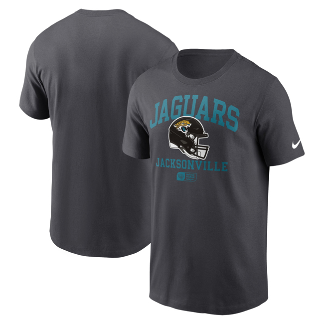 Men's Jacksonville Jaguars Anthracite Helmet Essential T-Shirt Men's Jacksonville Jaguars Anthracite Helmet Essential T-Shirt