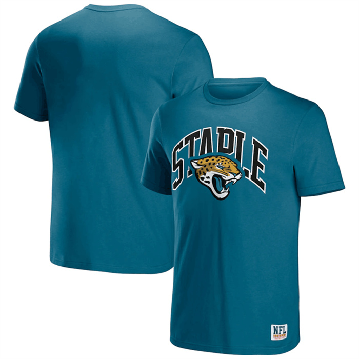 Men's Jacksonville Jaguars X Staple Teal Logo Lockup T-Shirt Men's Jacksonville Jaguars X Staple Teal Logo Lockup T-Shirt