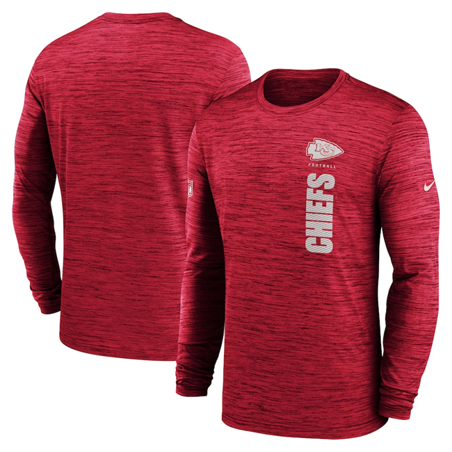 Men's Kansas City Chiefs Red 2024 Sideline Team Velocity Performance Long Sleeve T-Shirt Men's Kansas City Chiefs Red 2024 Sideline Team Velocity Performance Long Sleeve T-Shirt