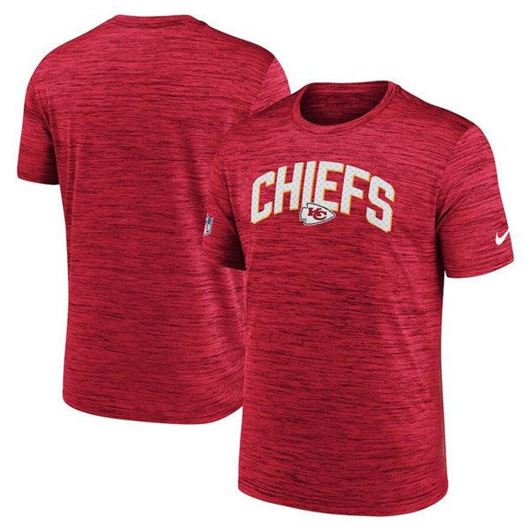 Men's Kansas City Chiefs Red Sideline Velocity Stack Performance T-Shirt Men's Kansas City Chiefs Red Sideline Velocity Stack Performance T-Shirt