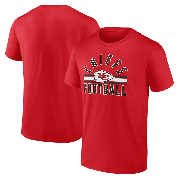Men's Kansas City Chiefs Red Arch Stripe T-Shirt Men's Kansas City Chiefs Red Arch Stripe T-Shirt