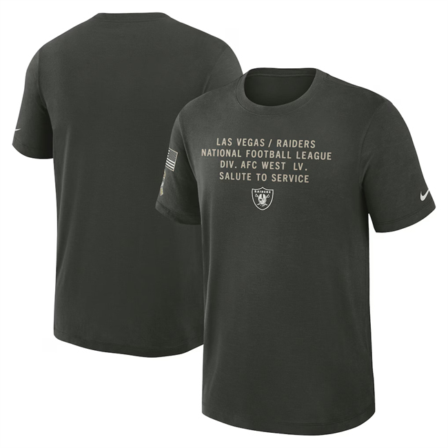 Men's Las Vegas Raiders Dark Green 2025 Salute to Service Sideline Slub Dri-FIT T-Shirt Men's Las Vegas Raiders Dark Green 2025 Salute to Service Sideline Slub Dri-FIT T-Shirt