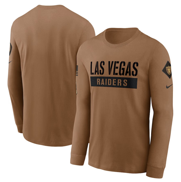 Men's Las Vegas Raiders 2023 Brown Salute To Service Long Sleeve T-Shirt Men's Las Vegas Raiders 2023 Brown Salute To Service Long Sleeve T-Shirt