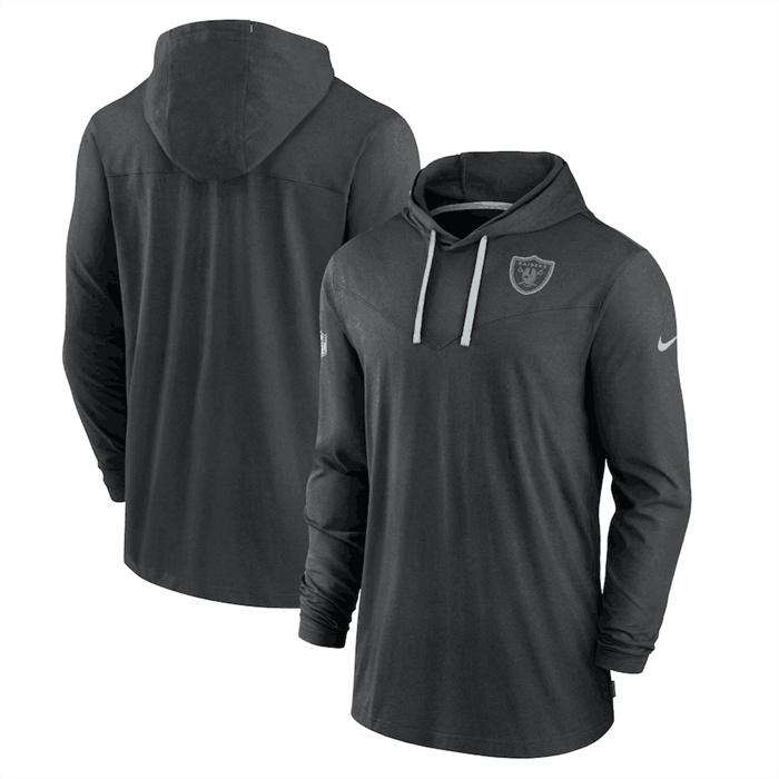 Men's Las Vegas Raiders Black Sideline Pop Performance Pullover Long Sleeve Hoodie T-Shirt Men's Las Vegas Raiders Black Sideline Pop Performance Pullover Long Sleeve Hoodie T-Shirt