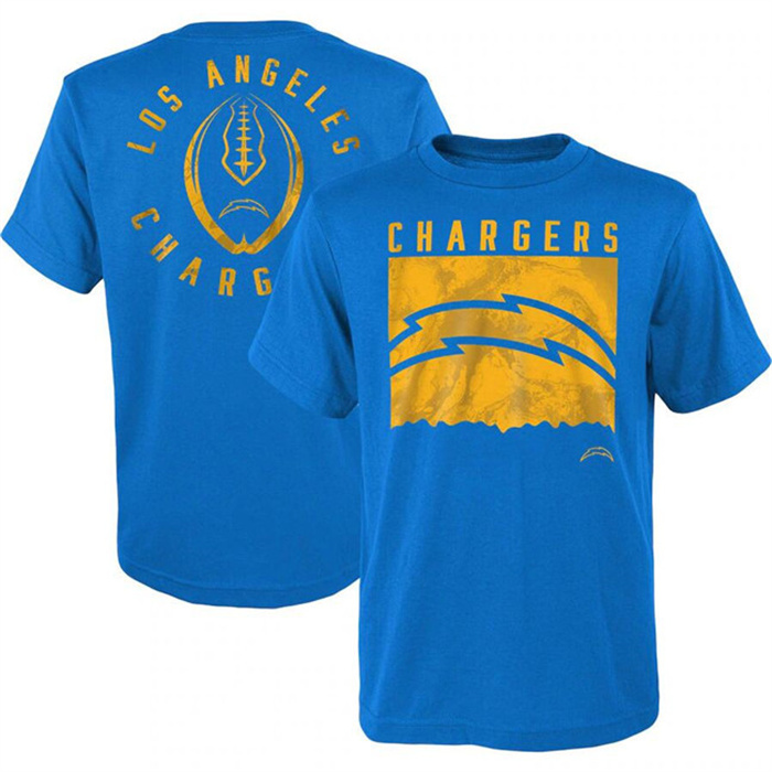 Men's Los Angeles Chargers Light Blue Preschool Liquid Camo Logo T-Shirt Men's Los Angeles Chargers Light Blue Preschool Liquid Camo Logo T-Shirt