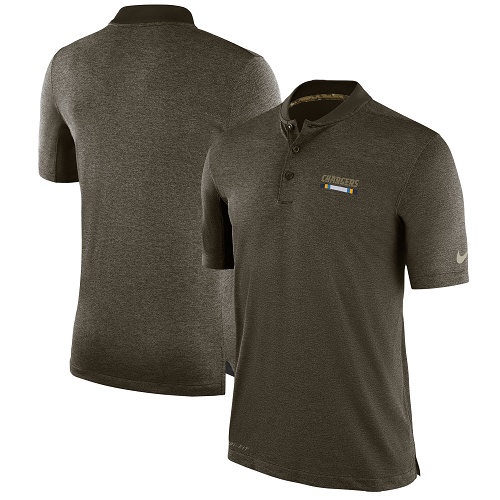 Men's Los Angeles Chargers Nike Olive Salute to Service Sideline Polo T-Shirt Men's Los Angeles Chargers Nike Olive Salute to Service Sideline Polo T-Shirt