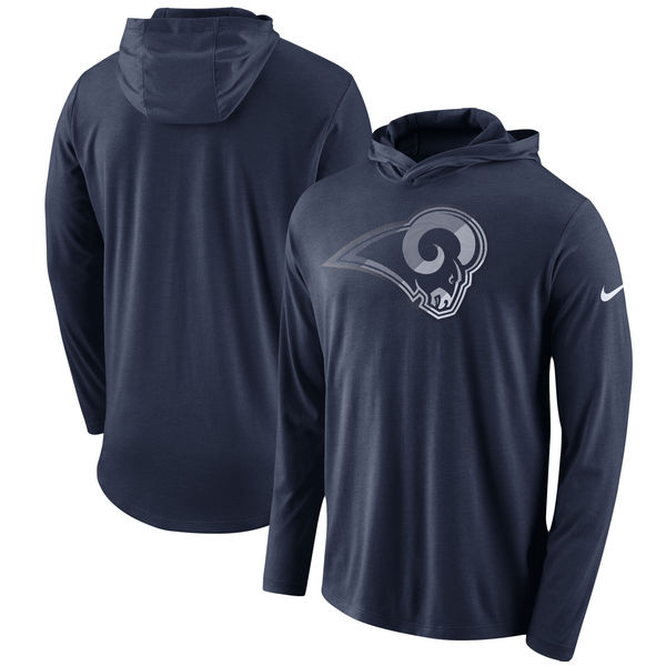 Los Angeles Rams Nike Blend Performance Hooded Long Sleeve T-Shirt Navy Los Angeles Rams Nike Blend Performance Hooded Long Sleeve T-Shirt Navy