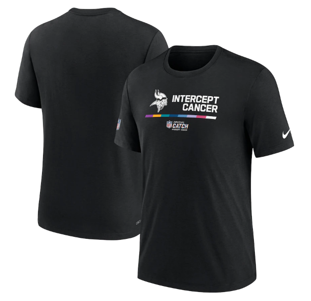 Men's Minnesota Vikings 2022 Black Crucial Catch Performance T-Shirt Men's Minnesota Vikings 2022 Black Crucial Catch Performance T-Shirt