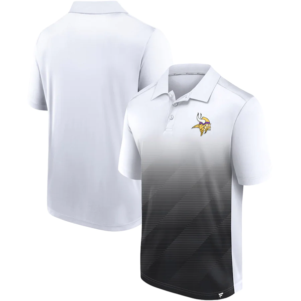 Men's Minnesota Vikings White Black Iconic Parameter Sublimated Polo Men's Minnesota Vikings White Black Iconic Parameter Sublimated Polo