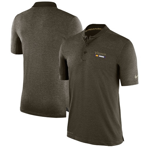 Men's Minnesota Vikings Nike Olive Salute to Service Sideline Polo T-Shirt Men's Minnesota Vikings Nike Olive Salute to Service Sideline Polo T-Shirt