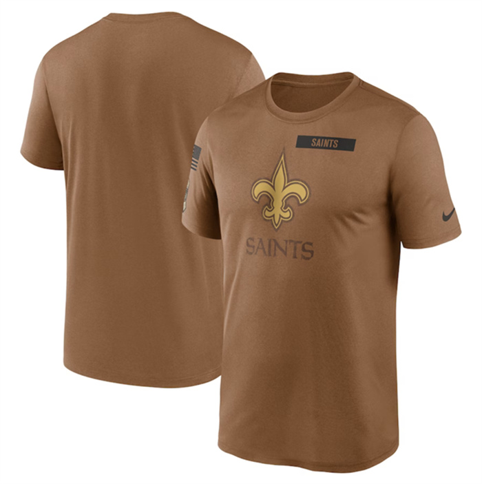 Men's New Orleans Saints 2023 Brown Salute To Service Legend Performance T-Shirt Men's New Orleans Saints 2023 Brown Salute To Service Legend Performance T-Shirt