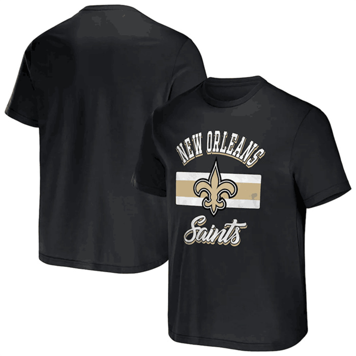 Men's New Orleans Saints Black X Darius Rucker Collection Stripe T-Shirt Men's New Orleans Saints Black X Darius Rucker Collection Stripe T-Shirt